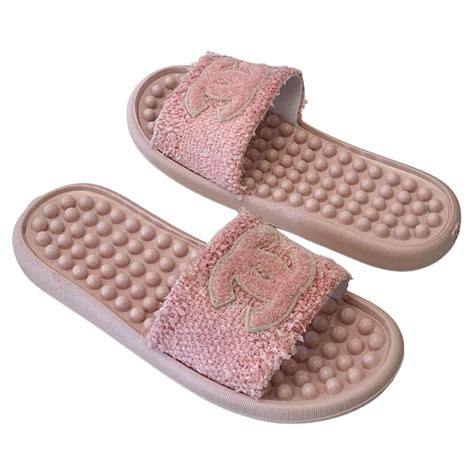 pink chanel sandles|Chanel cold trip slide sandals.